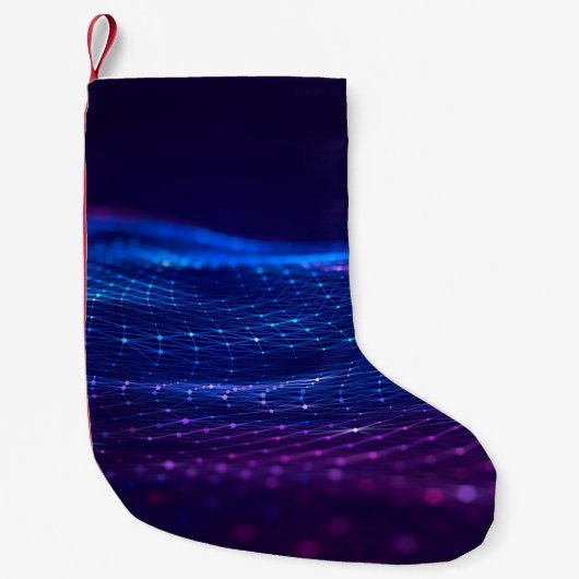 Abstrakter Polygonraum mit dunklem Hintergrund Kleiner Weihnachtsstrumpf (Vorderseite)