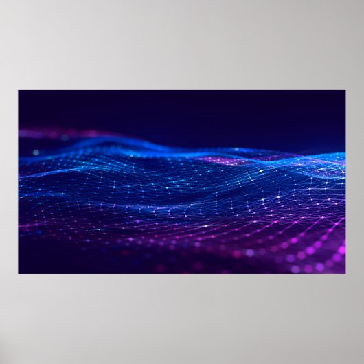 Abstrakter Polygonraum mit dunklem Hintergrund Poster (Vorne)