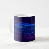 Abstrakter Polygonraum mit dunklem Poly-Hintergrun Kaffeetasse (Vorderseite Links)