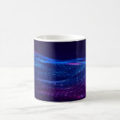 Abstrakter Polygonraum mit dunklem Poly-Hintergrun Kaffeetasse (Mittel)