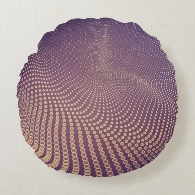 Abstrakter Polygonraum mit dunklem Poly-Hintergrun Rundes Kissen (Vorderseite)