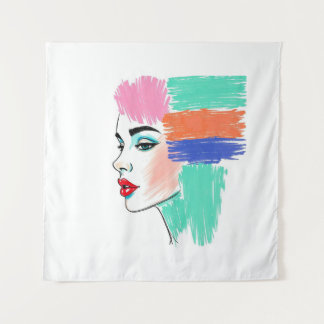Abstrakter Pop Art Frauenfilm Wandteppich