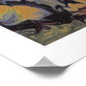 Abstrakter Pop Fine Art Cool Retro Dunkelblau Gelb Poster (Ecke)