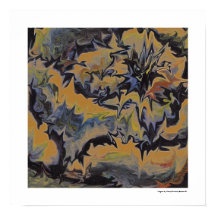 Abstrakter Pop Fine Art Cool Retro Dunkelblau Gelb