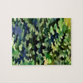 Abstrakter Pop Kunst in Grün und Blau Puzzle (Horizontal)