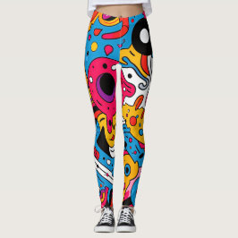Abstrakter Pop Kunst Nahtloses Muster Leggings