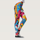Abstrakter Pop Kunst Nahtloses Muster Leggings (Rechts)