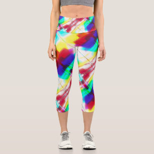 Abstrakter Popart Primärragenbogen Hochwais Capris