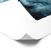 Abstrakter Poster-Druck mit blauer geometrischer W Poster (Ecke)