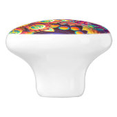 Abstrakter Psychedelic Colors Dresser Keramikknauf (Seitenansicht)