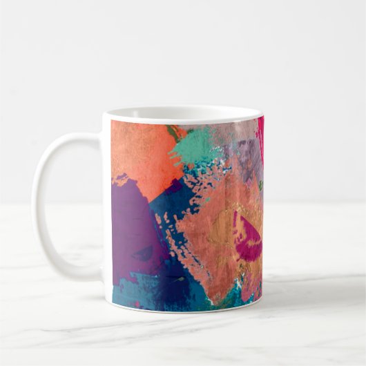 abstrakter psychedelischer Fraktal Hintergrund aus Kaffeetasse (Links)