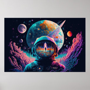 Abstrakter psychedelischer Raum Poster
