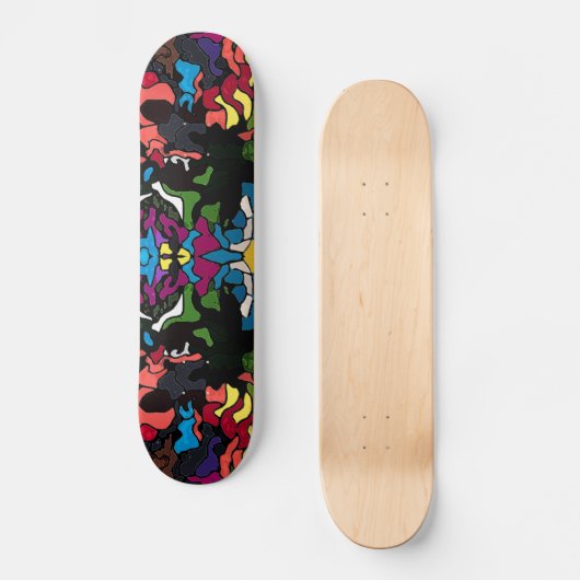 Abstrakter psychedelischer trippy Medusaentwurf Skateboard (Vorderseite)