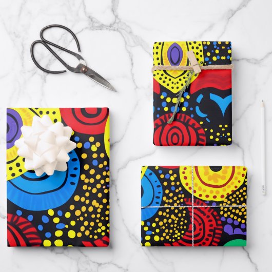 Abstrakter Punkt 4 Geschenkpapier Set (Vorderseite)