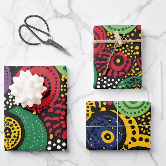 Abstrakter Punkt 8 Geschenkpapier Set (Vorderseite)