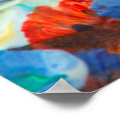 Abstrakter Punktstrich mit Pinselstrich, Acryl und Poster (Ecke)