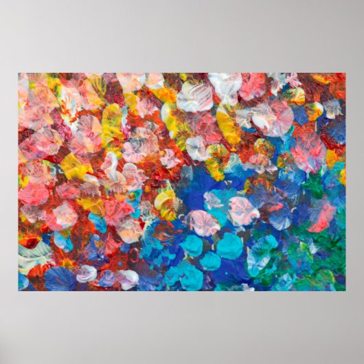 Abstrakter Punktstrich mit Pinselstrich, Acryl und Poster (Vorne)