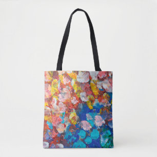 Abstrakter Punktstrich mit Pinselstrich, Acryl und Tasche