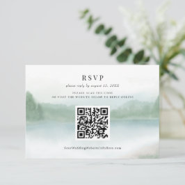 Abstrakter QR-Code für die Hochzeit von Wasserfarb RSVP Karte