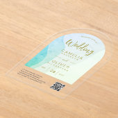 Abstrakter QR-Code für mattiertes Meerglas UAWG mo Acryleinladungen (Ablage )