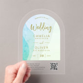 Abstrakter QR-Code für mattiertes Meerglas UAWG mo Acryleinladungen (Insitu (Handheld))