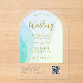 Abstrakter QR-Code für mattiertes Meerglas UAWG mo Acryleinladungen (Vorderseite)