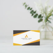 Abstrakter QR-Code für Schwarz und Orange Beruflic Visitenkarte (Stehend Vorderseite)