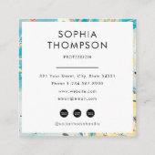 Abstrakter QR Code Social Media Quadratische Visitenkarte (Rückseite)