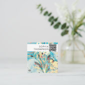 Abstrakter QR Code Social Media Quadratische Visitenkarte (Stehend Vorderseite)