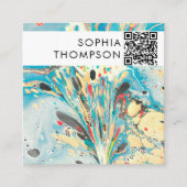 Abstrakter QR Code Social Media Quadratische Visitenkarte (Vorderseite)