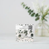 Abstrakter QR Code Social Media Quadratische Visitenkarte (Stehend Vorderseite)