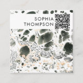 Abstrakter QR Code Social Media Quadratische Visitenkarte (Vorderseite)