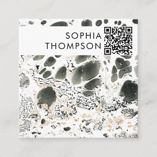 Abstrakter QR Code Social Media Quadratische Visitenkarte (Vorderseite)