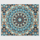 Abstrakter quadratischer Hintergrund. Rundmandalas Geschenkpapier (Flach)