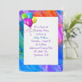 Abstrakter Rahmen für Geburtstagsballons lackieren Einladung (Stehend Vorderseite)