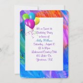 Abstrakter Rahmen für Geburtstagsballons lackieren Einladung (Vorderseite)