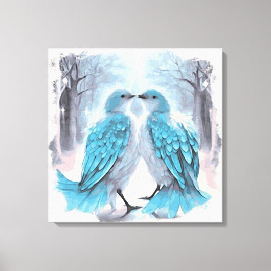 *~* Abstrakter Rahmen Love Birds AP54 Art Winter Leinwanddruck (Vorderseite)