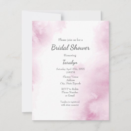 Abstrakter Rahmen mit rosa Farbe Einladung (Vorderseite)