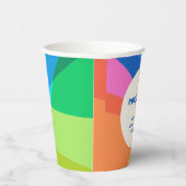 Abstrakter Rainbow Custom Abschluss Herzlichen Glü Pappbecher (Rechts)