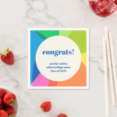 Abstrakter Rainbow Custom Abschluss Herzlichen Glü Serviette (Beispiel)