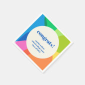 Abstrakter Rainbow Custom Abschluss Herzlichen Glü Serviette (Ecke)