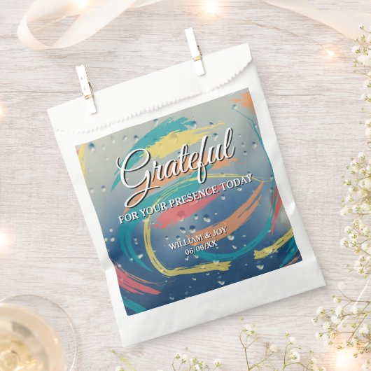 Abstrakter Raindrop Pinselstrich Dankbar Geschenktütchen (Ausgeschnitten)