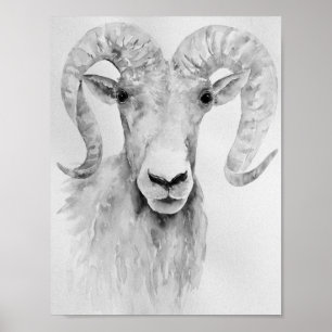 Abstrakter Ram in Aquarellfarbe Poster