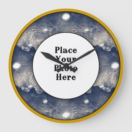 Abstrakter Rauch berahmt Ihr Foto mit der Wall-Uhr Große Wanduhr (Vorderseite)