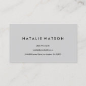 Abstrakter Rauch-modernes Minimalistisches weißes Visitenkarte (Rückseite)