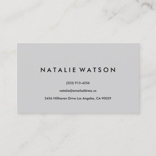 Abstrakter Rauch-modernes Minimalistisches weißes Visitenkarte (Rückseite)