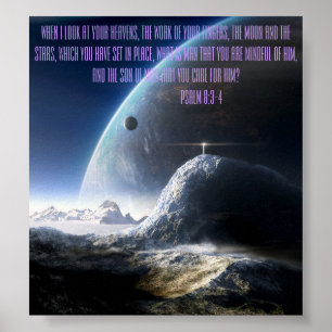 Abstrakter Raum 24" x 24" Poster mit Psalmen 8:3-4
