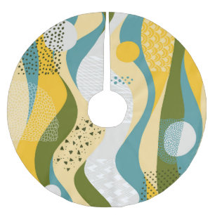 Abstrakter Raum: glatte Linienverzierungen. Polyester Weihnachtsbaumdecke