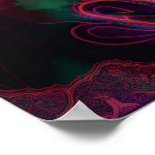 Abstrakter Raven Skull Hexy künstlerischer Wert Poster (Ecke)