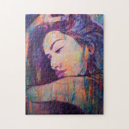 Abstrakter Realismus Frauen Portrait Street Kunstd Puzzle